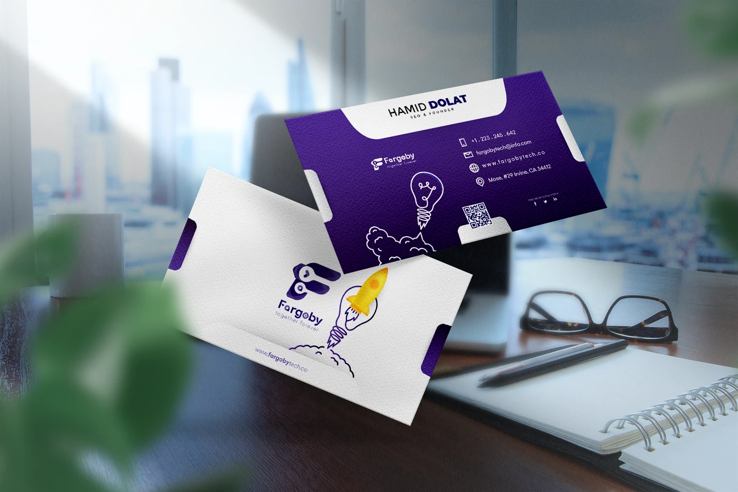 آژانس تبلیغاتی زانیس 9 طراحی کارت ویزیت استارت آپ فارگوبای